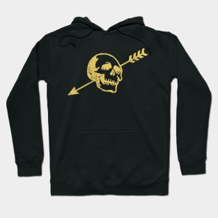 Punk Skull Distressed Vintage Skull with Arrow Hoodie